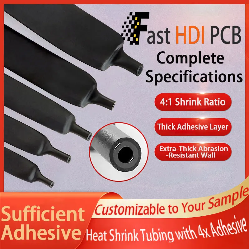 

Термоусаживаемая Трубка с Клеевым Слоем 4:1 - Водонепроницаемая, 125°C, Усиленная Изоляционная Гильза для Проводов (4мм-52мм) для Авто/Электрооборудования