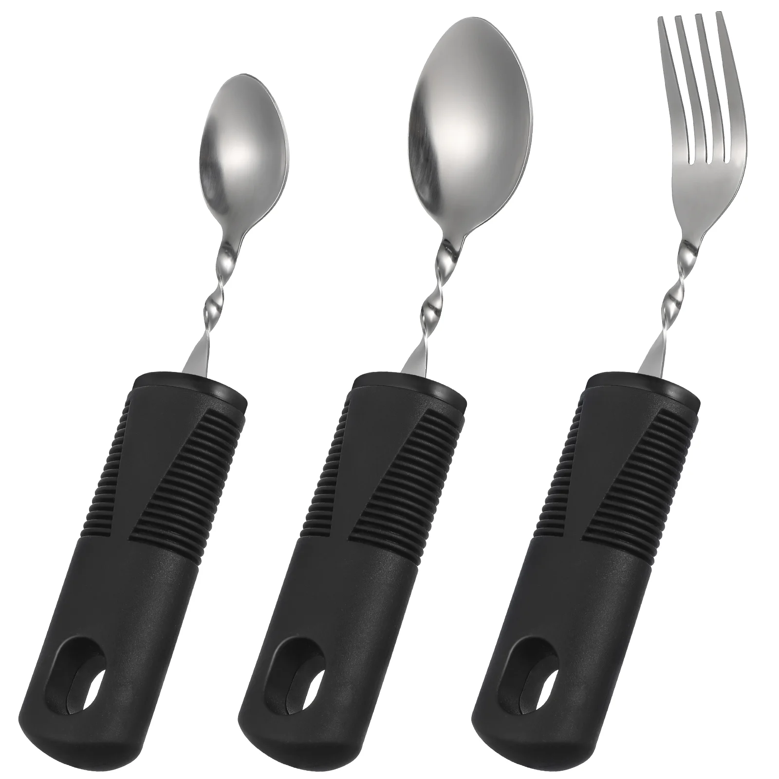 

3 Pcs Bendable Cutlery Utensils for Elderly Tableware Silverware Adaptive Weighted Teaspoon Adults