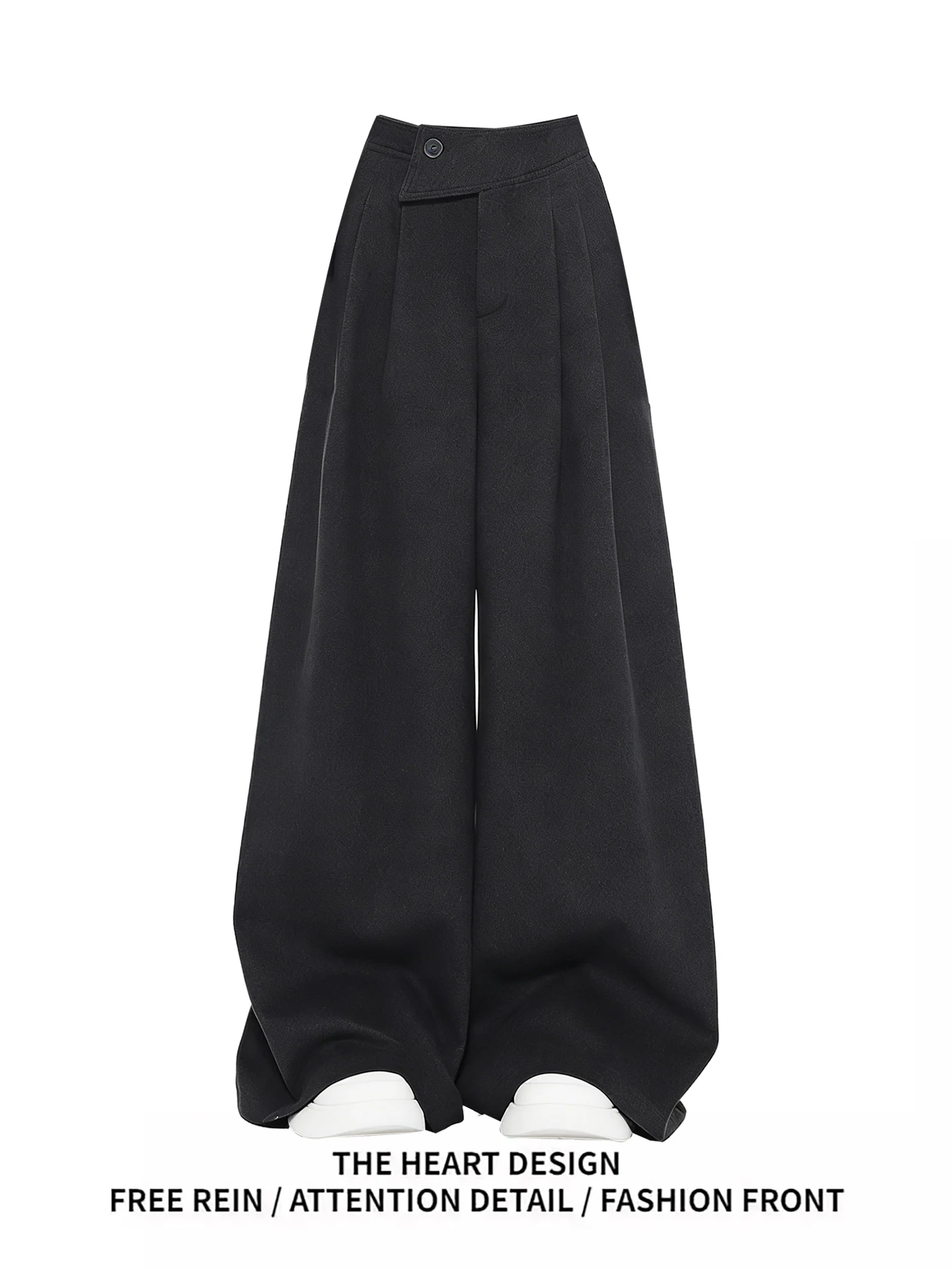 

Широкие брюки-палаццо с высокой талией для стройности, свободные, в пол, женские, весна-осень, новые, универсальные, повседневные