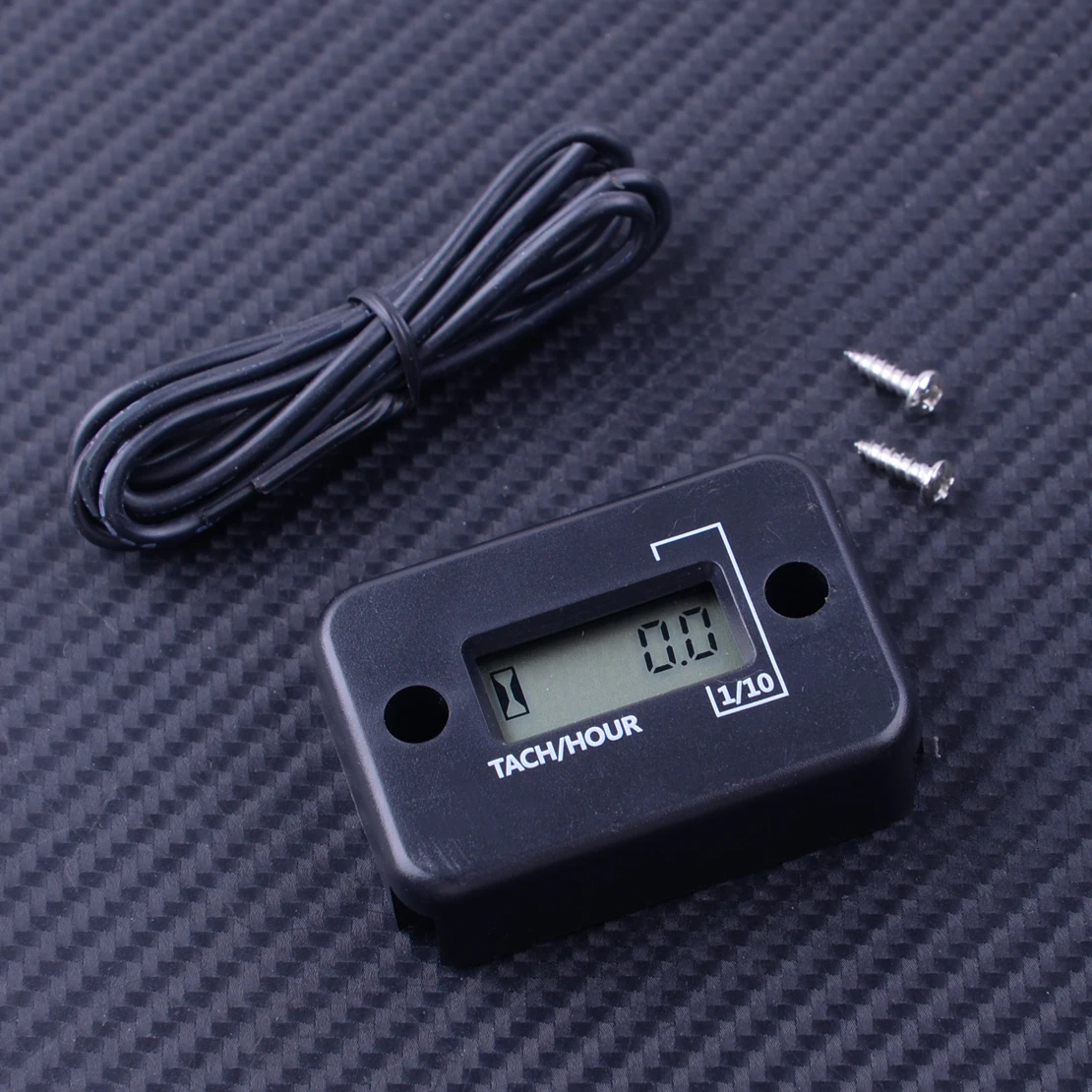 

High Quality Motorcycle Digital Tachometer Counter Hour Meter Gauge LCD Black Waterproof for 4 Stroke Gas Engine Accessories