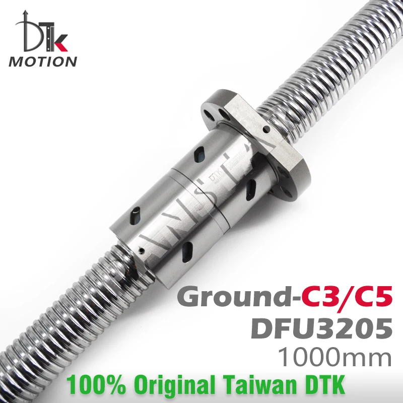 DTK DFUR3205 Ground C3 C5 Grind Taiwan Lead 5 R32 Ball Screw Heay-load Thread Shaft High Precision Flange CNC Grind Spindles TBI