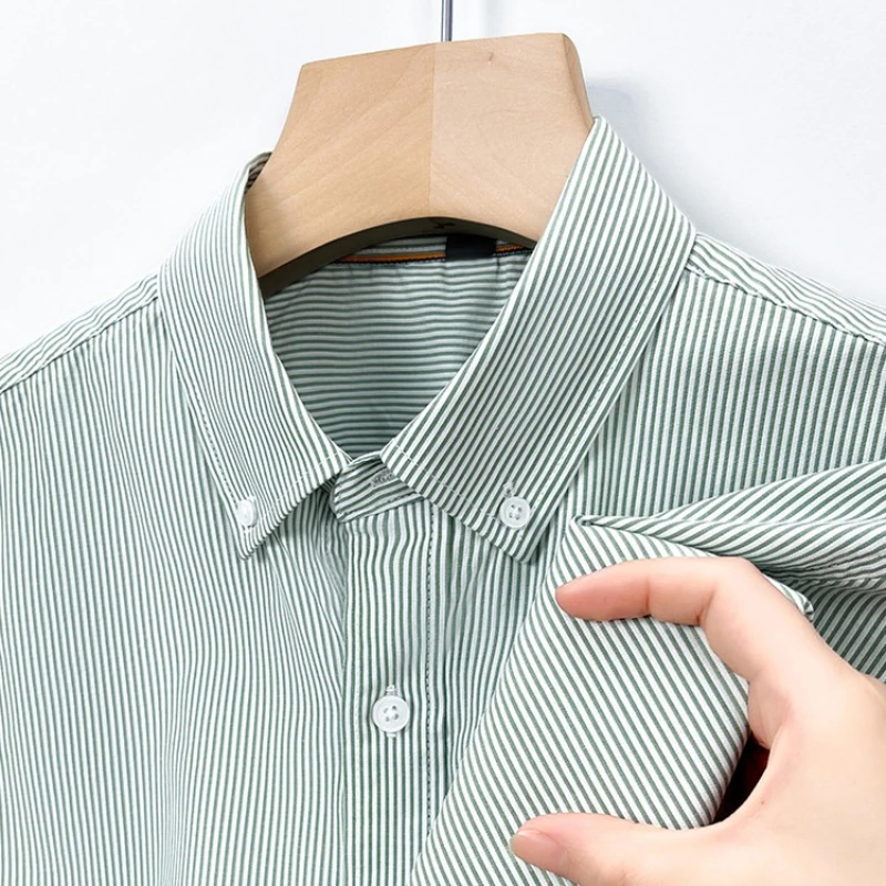 

Men's Oxford Shirt - Navy & White Classic Stripes 100% Cotton Business Casual All Day Comfort True To Size 38-44