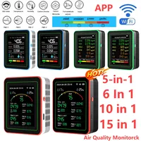 WiFi 15-in-1-5-in-1 Indoor Air Quality Monitor APP Control Portable AQI PM0.3/2.5 PM10 Tester Household CO CO2 TVOC HCHO Tester