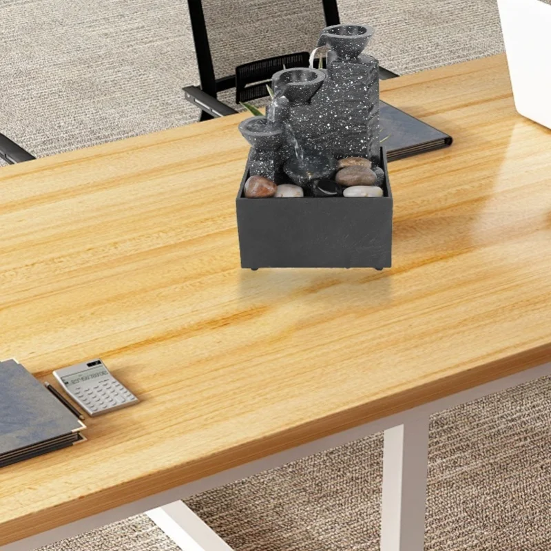 Ornamen Air Mancur USB Desktop untuk Dekorasi Meja Rumah atau Kantor Dalam Ruangan