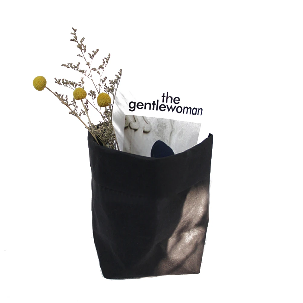 

Reusable Washable Paper Bag Decorative Flower Pot Cover Storage Container Washable Paper Bag for Home ganization
