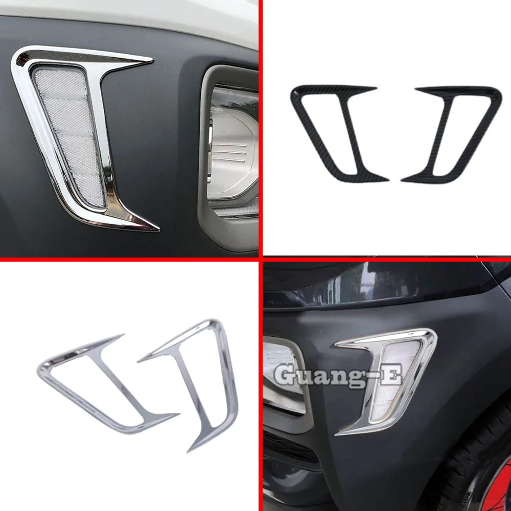 

For Hyundai Kona Encino Kauai 2017 2018 2019 2020 2021 Car Sticker Cover Turn Head Side Light Lamp Frame Trim Panel Parts 2PCs