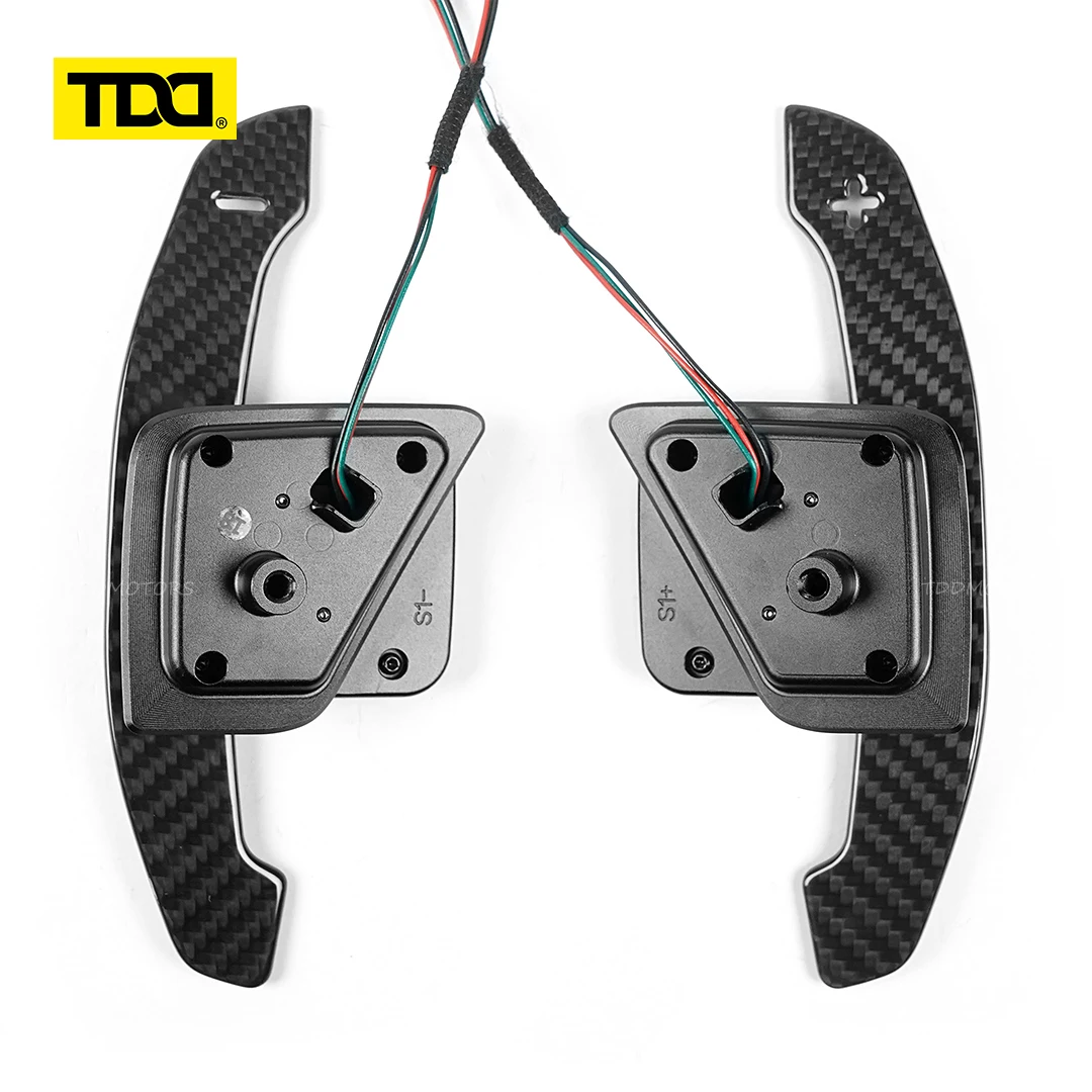 TDD Fif For Skoda Octavia VRS Superb Kodiaq Glossy Carbon Fiber Magnetic Paddle Shifters Magnetic Attraction Function