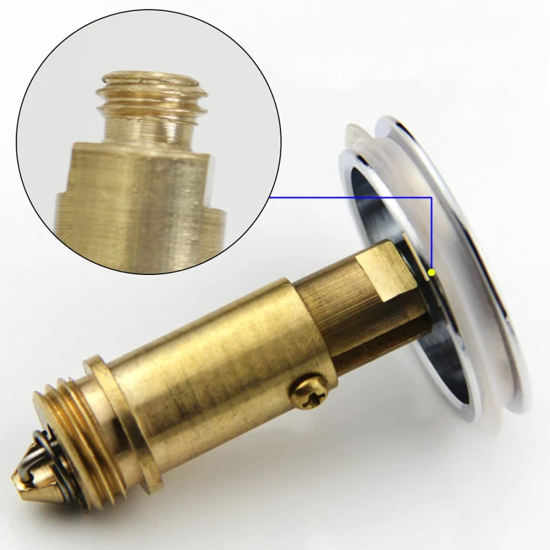 1pcs Spring Plugs Bounce Valve Brass Basin Sink Bath Replacement Waste Easy Pop Up Click Clack Plug Bolt Spring Mechanism Part