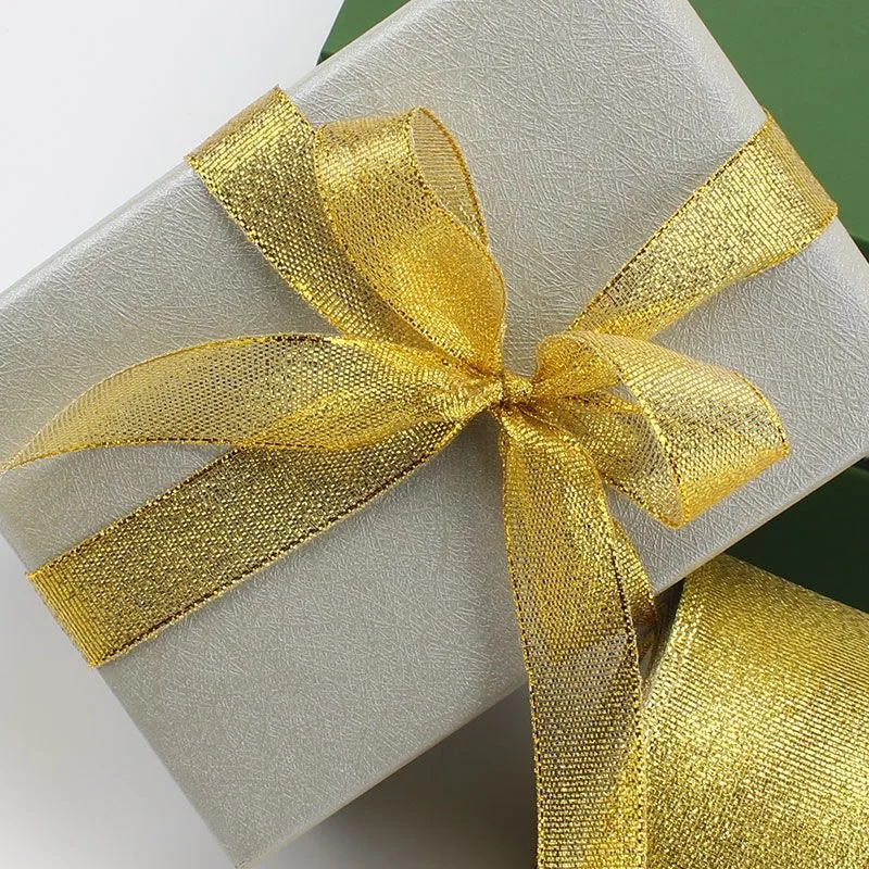 25 Yards/Lot 6mm-40mm Gold Silber Glitzerband für DIY Schleifen, Bastelarbeiten, Geschenkverpackungen, Hochzeits- und Weihnachtsdekoration, Nähzubehör – Detail 3