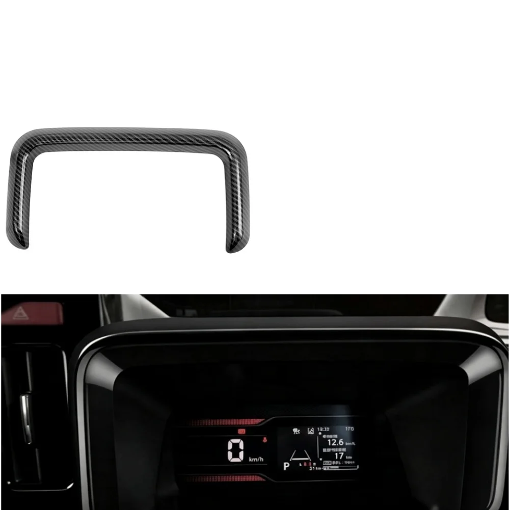 Car Dashboard Decor Frame for Suzuki For Spacia For Custom M K04 2024 Model LHD ABS Material Black Carbon Fiber