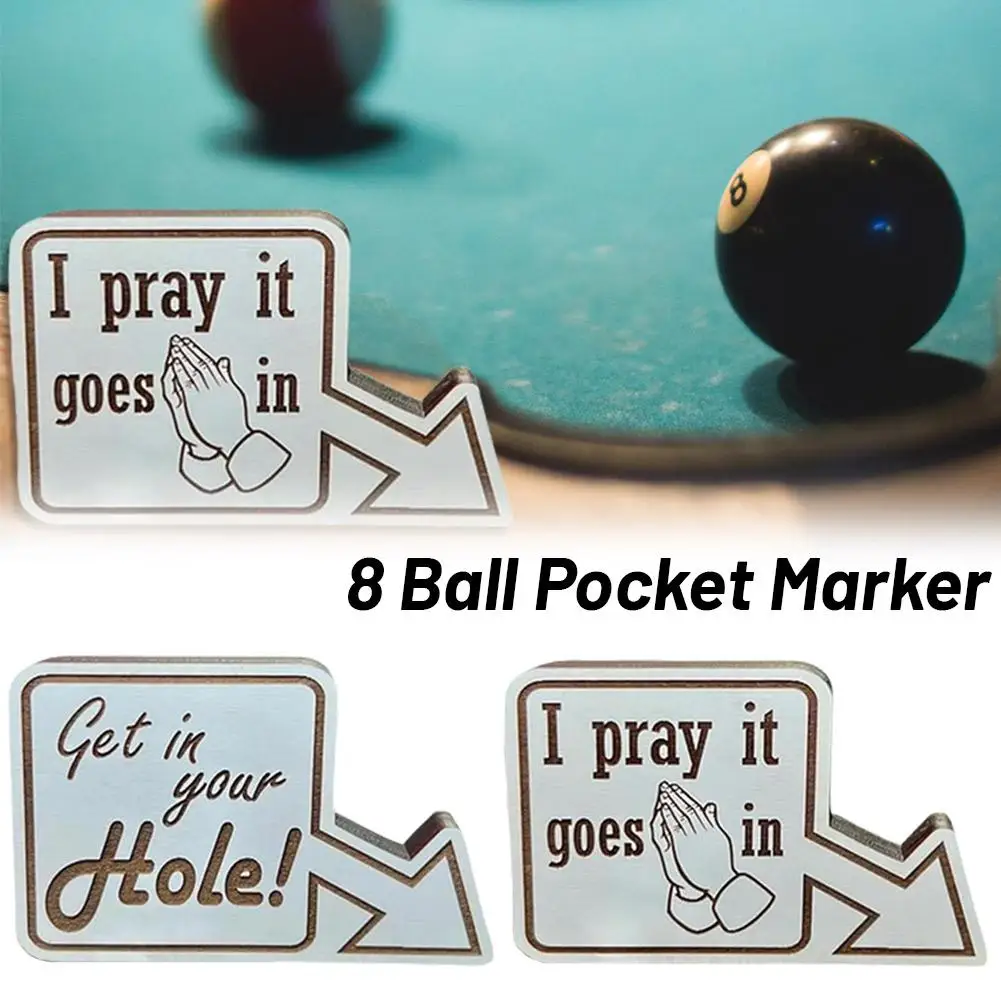 1PCS 8Ball Wooden Pocket Markers Interesting Prank for Billiards Enthusiasts Billiards Game Supplies V5E8