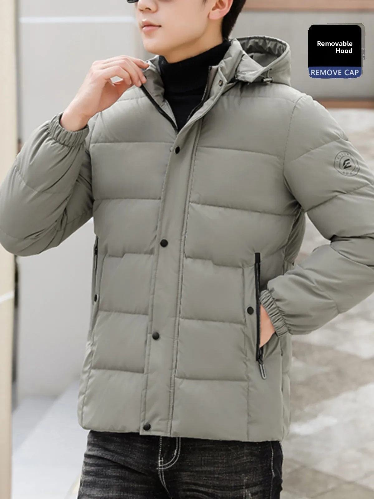 

Мужская утепленная хлопковая куртка-пуховик, модная теплая короткая модель, большие размеры, популярная среди молодежи, стандартный крой, полиэстер.