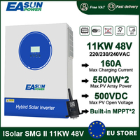 EASUN POWER Hybrid Solar Inverter 11KW 220V Pure Sine Wave 48VDC Battery 160A MPPT Charger Controller Converter with BMS Wifi