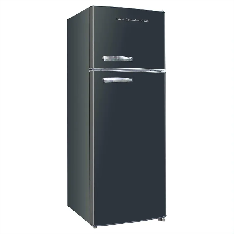 Frigidaire EFR753-PLATINUM EFR753, 2 Door Apartment Size Refrigerator with Freezer, Retro Chrome Handle, cu ft