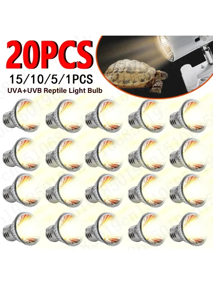 1-20 sztuk 25/50/75W UVA + UVB lampa dla gadów żarówka żółw wygrzewanie się światło grzewcze żarówki UV pełnozakresowa lampa słoneczna dla płazów — 2