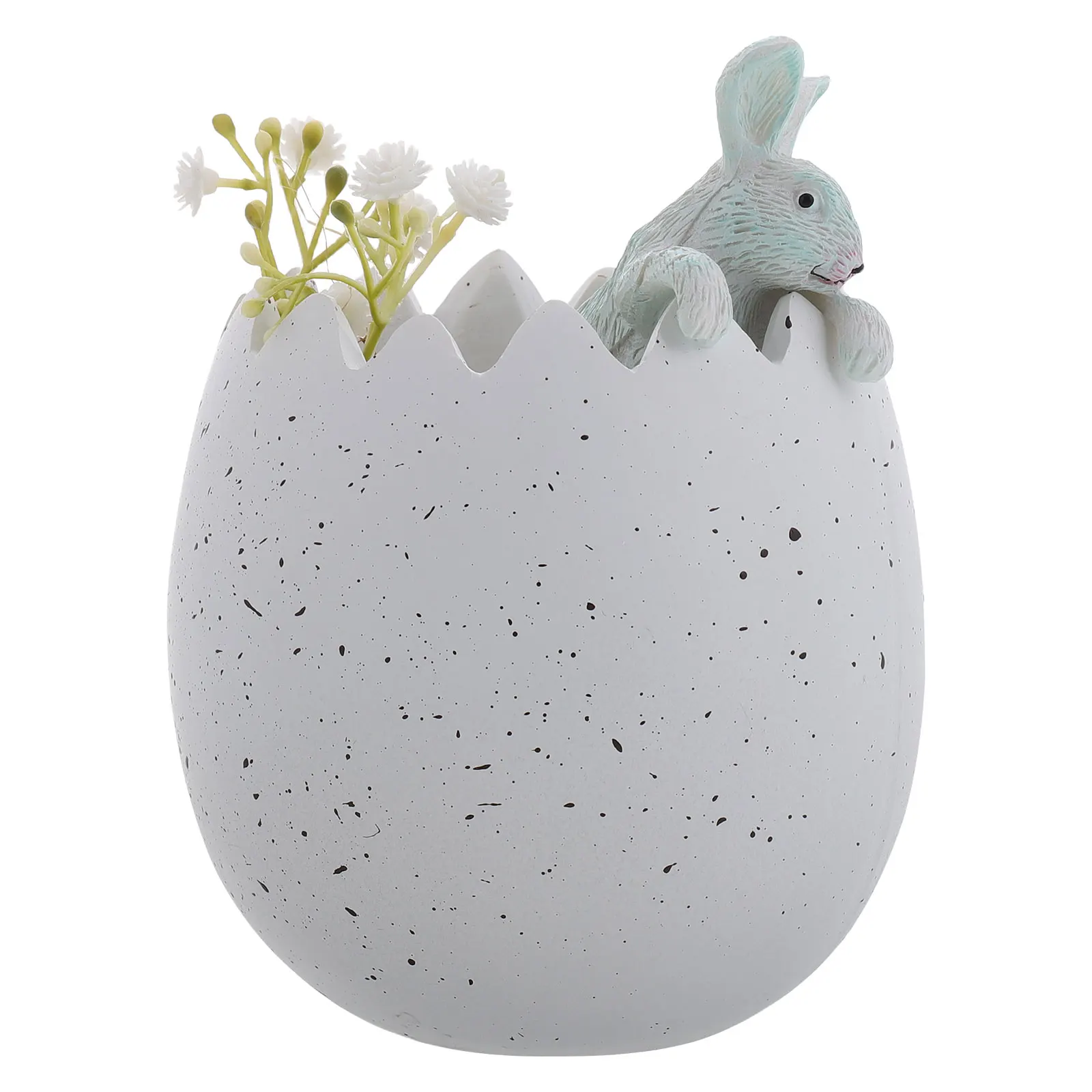 

Cute Easter Bunny Resin Cracked Shell Flower Pot Mini Planter Decorative Ornament For Home Garden Holiday Decoration Rabbit