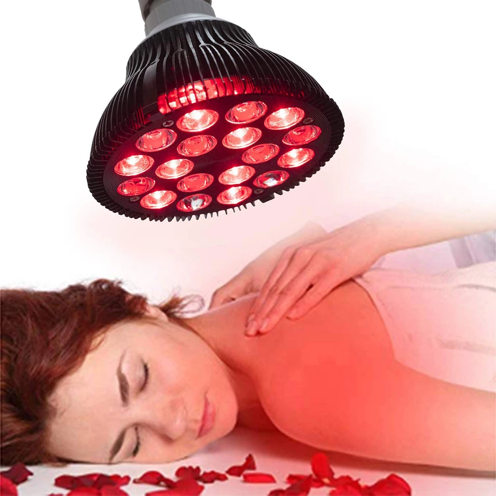 Red Light Therapy Device 18 LEDs Light Therapy Lamp with Adjustable Socket for Skin and Pain Relief, 660nm& 850nm  Near Infrar