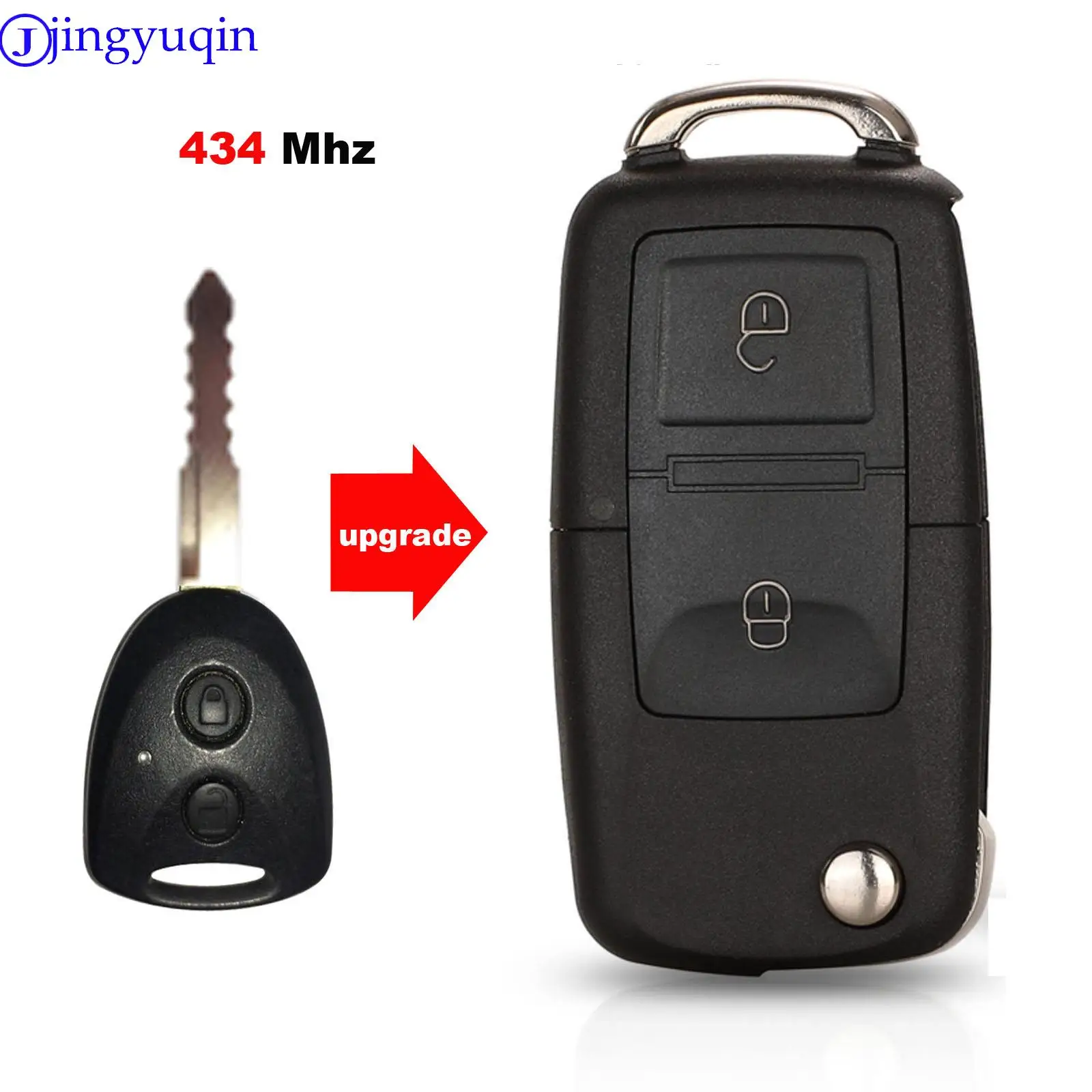 

jingyuqin For Toyota daihatsu Avanza Wigo Grand Daihatsu Xenia Alza Myvi Axia 2 Buttons Remote Car Key remote control 433mhz