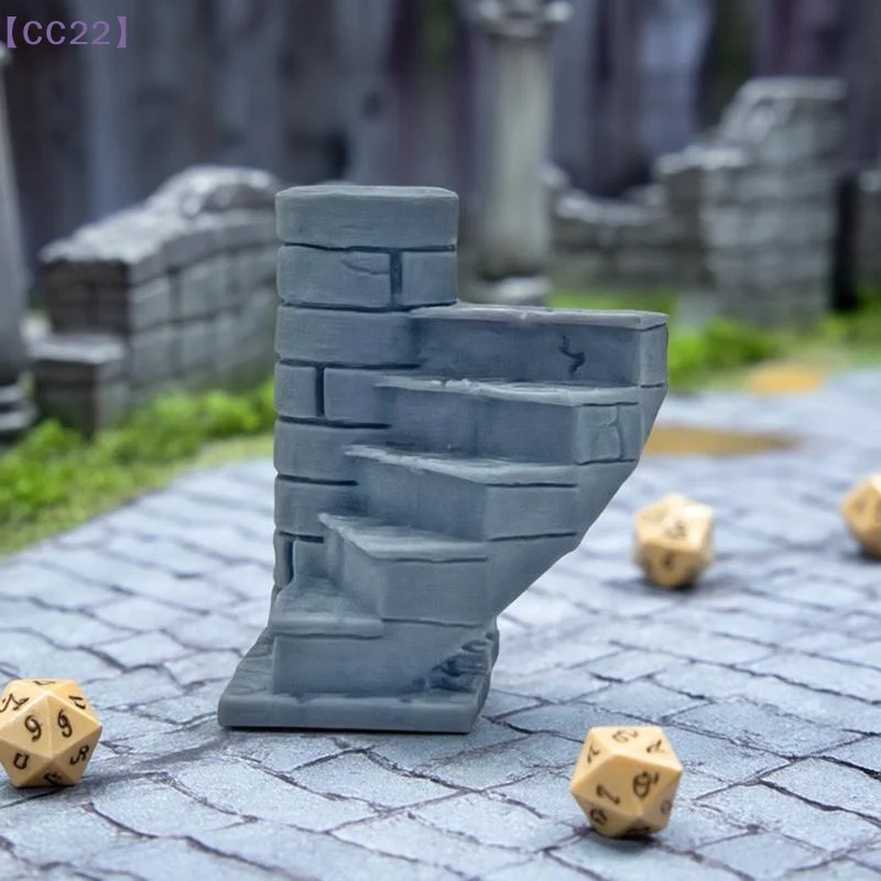 【CC22】3D Printed Tomb Staircase Ornament Miniature Ruined Landscape D&D Wargaming Game Tomb Terrain Staircase Model{C}