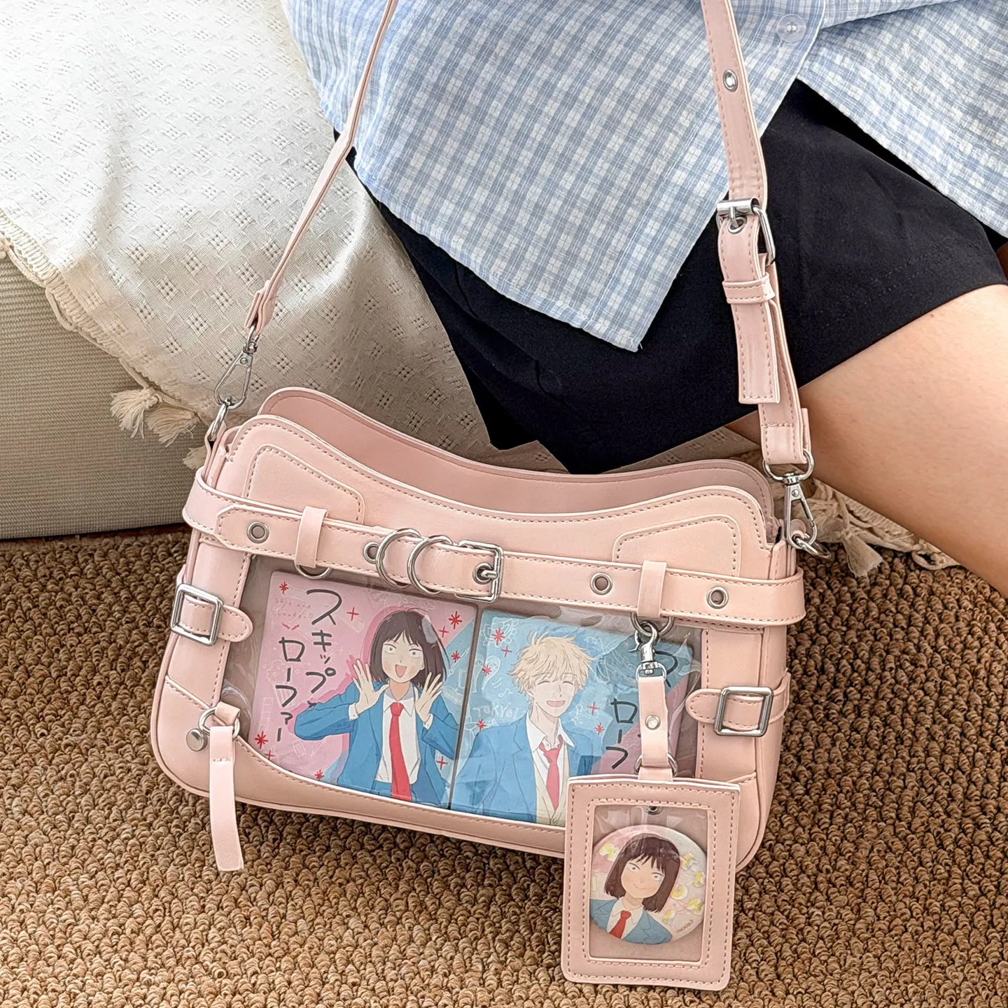 Cute Transparent Bag Female Original Daily Versatile Bag One Shoulder Bags for Women's Crossbody Bag