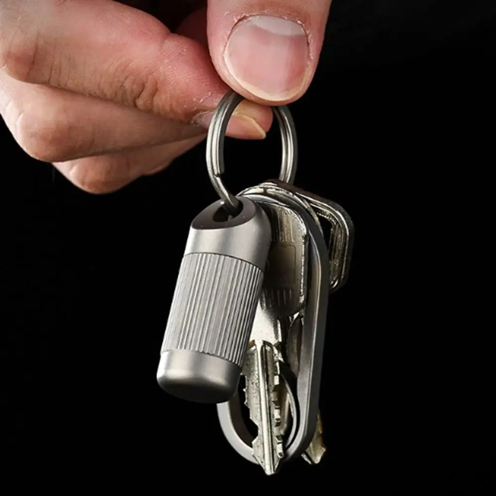 

Portable Titanium Alloy Storage Box Mini Waterproof Pill Container Ultra-light Camping Survival Bottle Outdoor EDC Tool