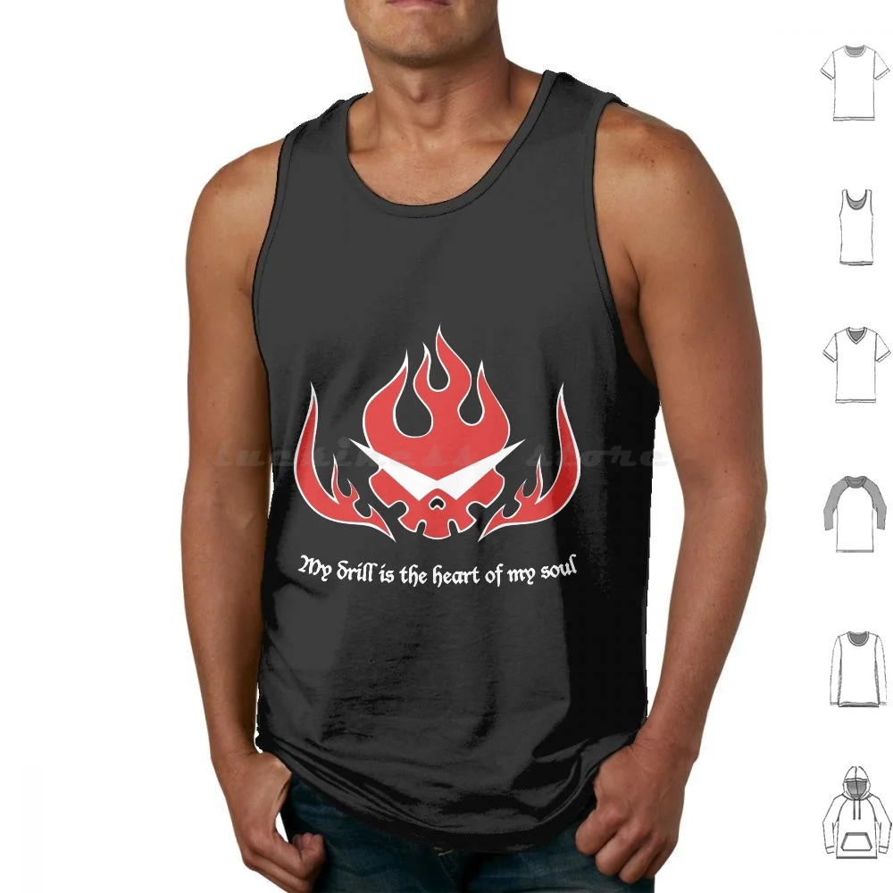 

Gurren Lagann-My Drill Is The Heart Of My Soul Майки с принтом Хлопок Gurren Lagann My Drill Heart Soul