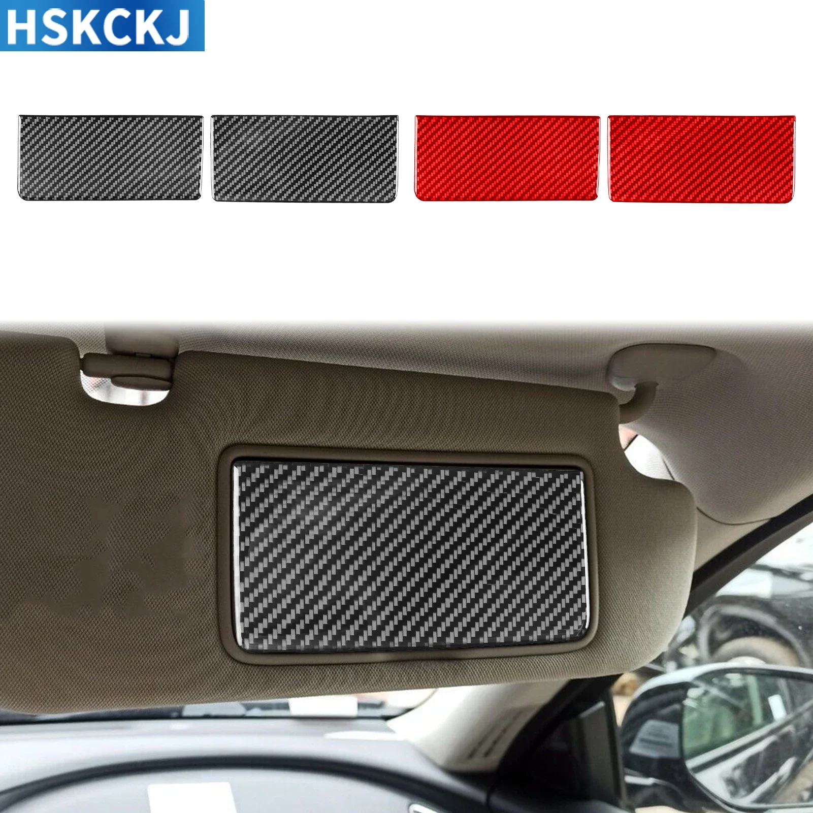 For Infiniti Q50 2014——2020 Real Carbon Fiber Makeup Mirror Pad Panel Cover Trim Sticker Car Interior Decorative Accessories