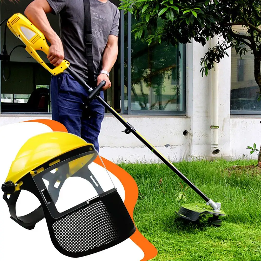 Lawn Mower Protective Mask Garden Trim Safety Helmet Safe Mask Splash Of Removal Mesh Prevent Impact Hat Straw To Integrate S6N6