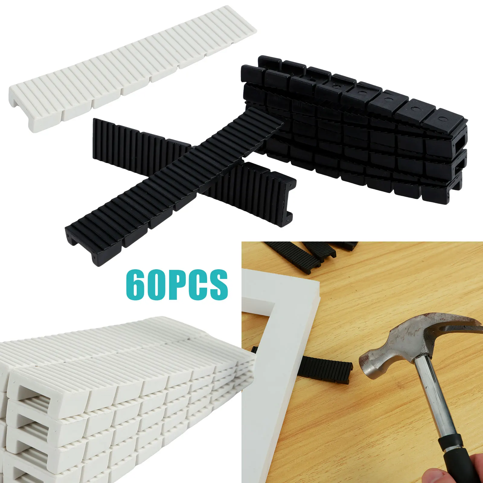 

60Pcs Furniture Shims Anti-Slip Plastic Shims Furniture Levelers Stackable Toilet Shims Restaurant Table Shims for Doors Windows