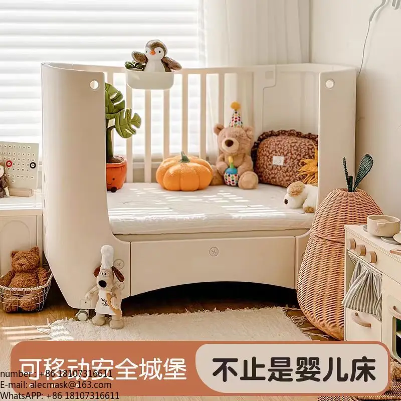 Culla Regolabile e Mobile, Letto Componibile Multifunzione per Neonati