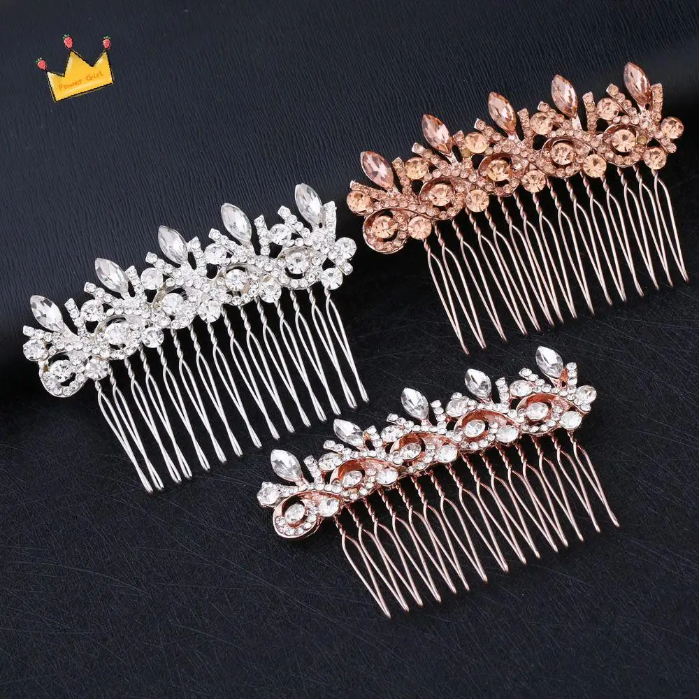 

Elegant Headdress Hair Accessories Women Bridal Wedding Fashion Jewelry Pearl Hair Comb Diamond Hairpin Hairclip