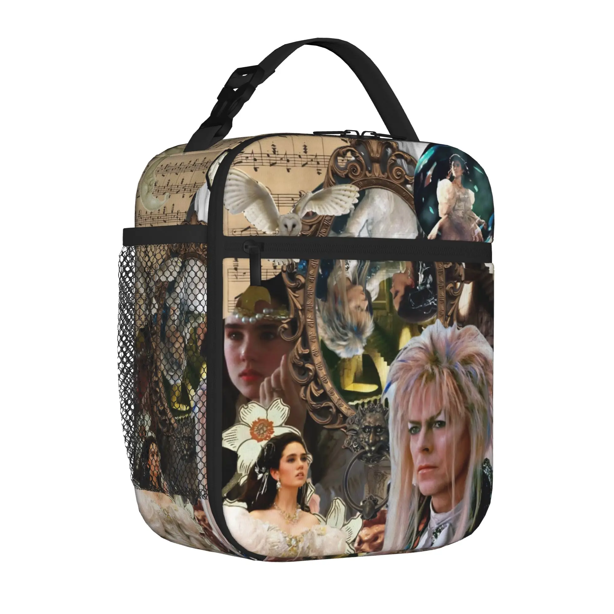 Labyrinthes Jareth the-Goblin-King Tote Insulated Lunch Bag Classic Movie Handheld Food Bags Reusable Thermal Cooler Large Size