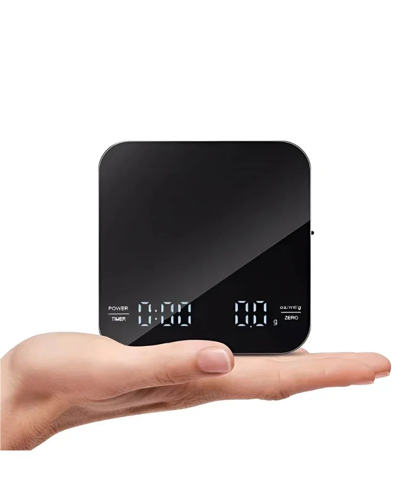 1Set Electronic Coffee Scale with Silicone Pad Digital Coffee Scale with Timer LED Display USB Charging Home Cafe Use Good Gift