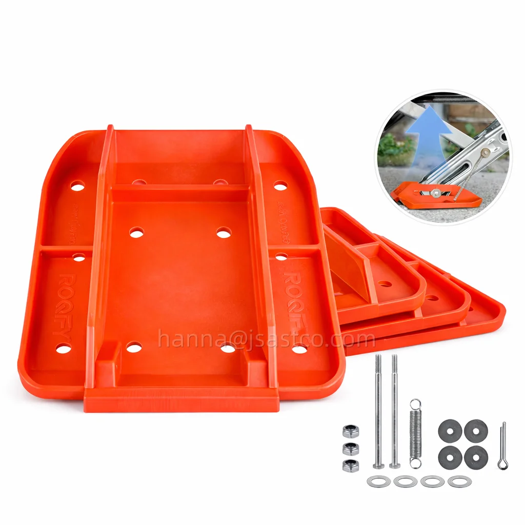 RV Caravan Stabilizer Jack Pads Heavy Duty Foot Pad Set 4pcs Trailer Leveling Support Plate ALKO Compatible