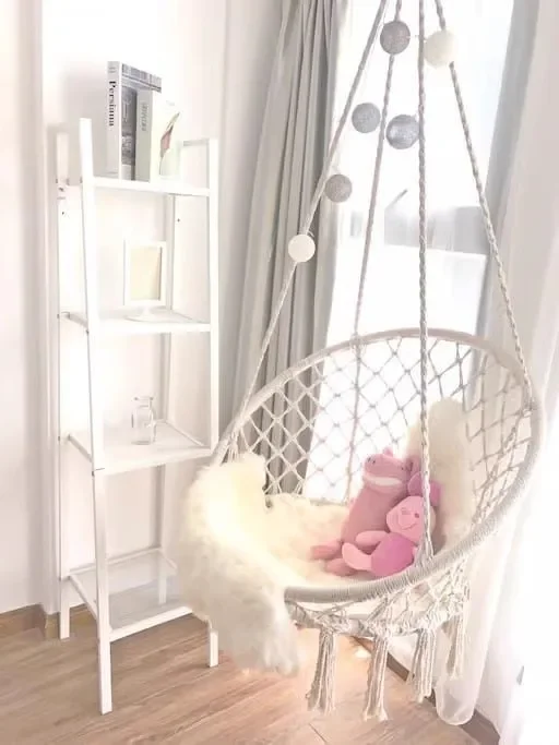 

Internet celebrities ins fringed hanging chair hanging basket indoor balcony leisure lazy cradle cotton rope hanging household