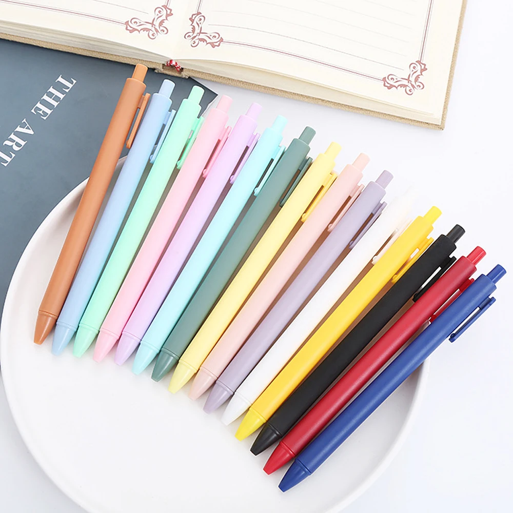 10 Pcs Candy Colored Gel Pen Creative Macron Color Series Student Writing School Office Supply Stationery Ballpoint Pen Gift