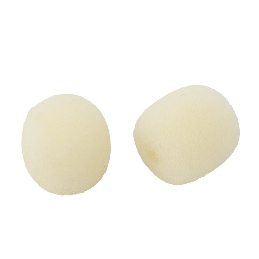 10Pcs Headset Microphone Foam Cover Windscreen Windshield Sponge Covers Microphone Cover For Headworn Mic Beige Audio Equipment