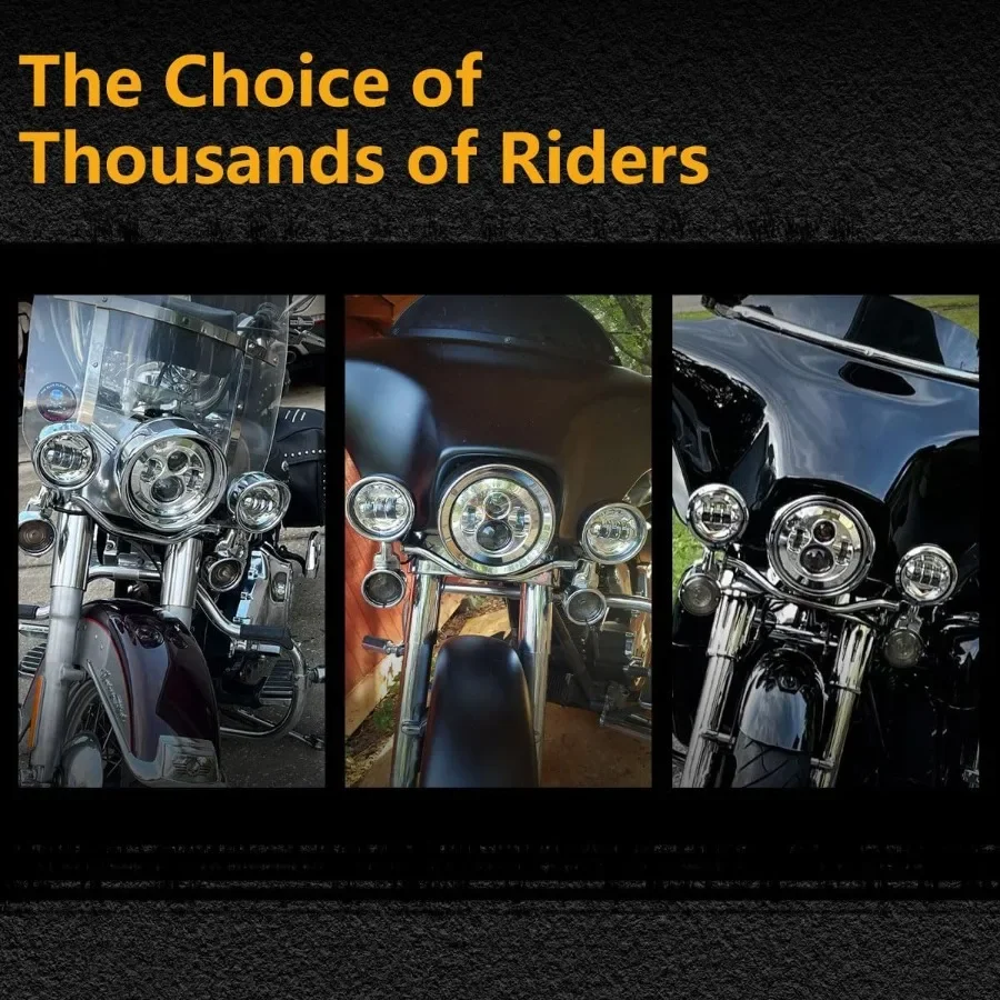 TRUCKMALL 7 بوصة LED المصباح الضباب تمرير أضواء DOT عدة حلقة دراجة نارية لجولة الطريق الملك الترا الكلاسيكية إلكترا ستريت Gl #6