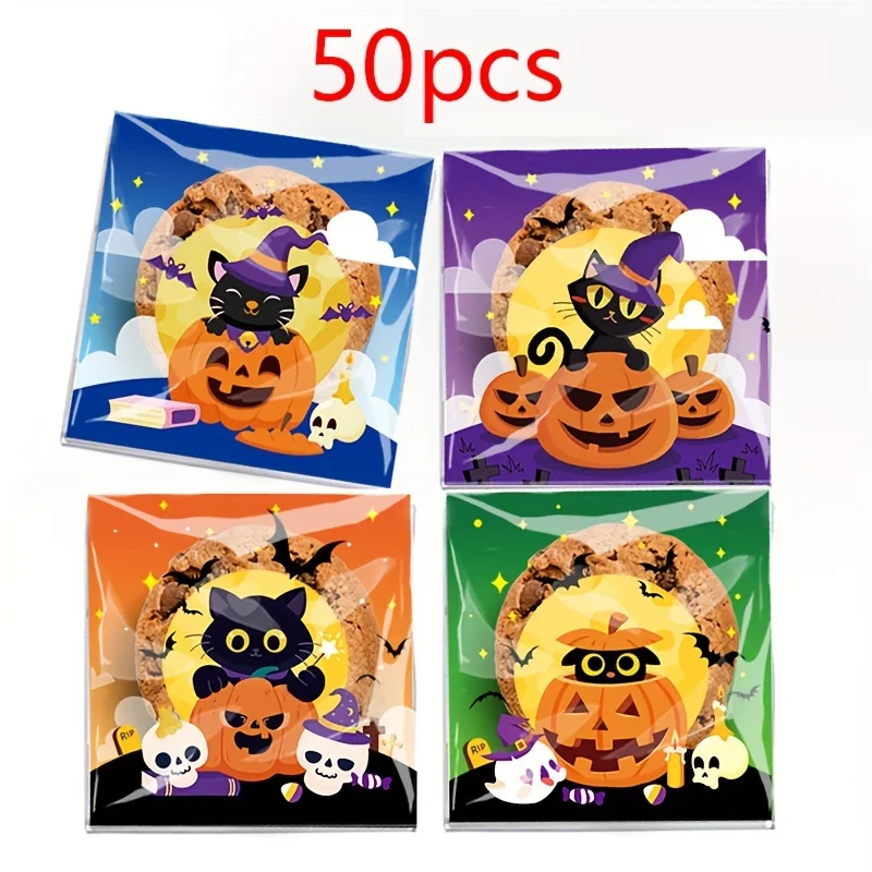 50pcs Halloween Candy Packaging Bags