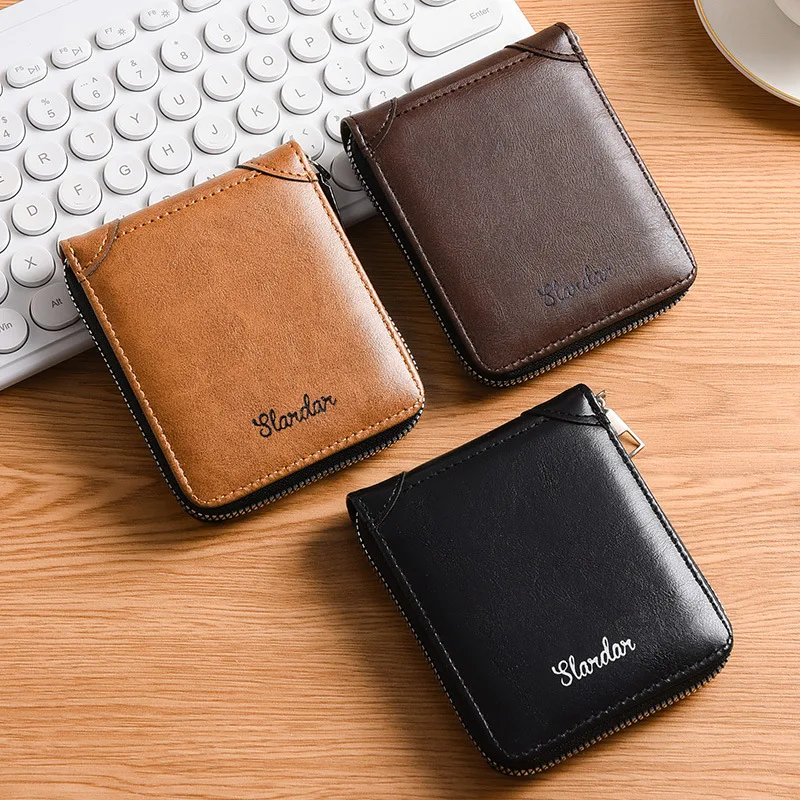 

Short men's wallet, youth horizontal wallet, student personalized zipper, multifunctional card bag integrated