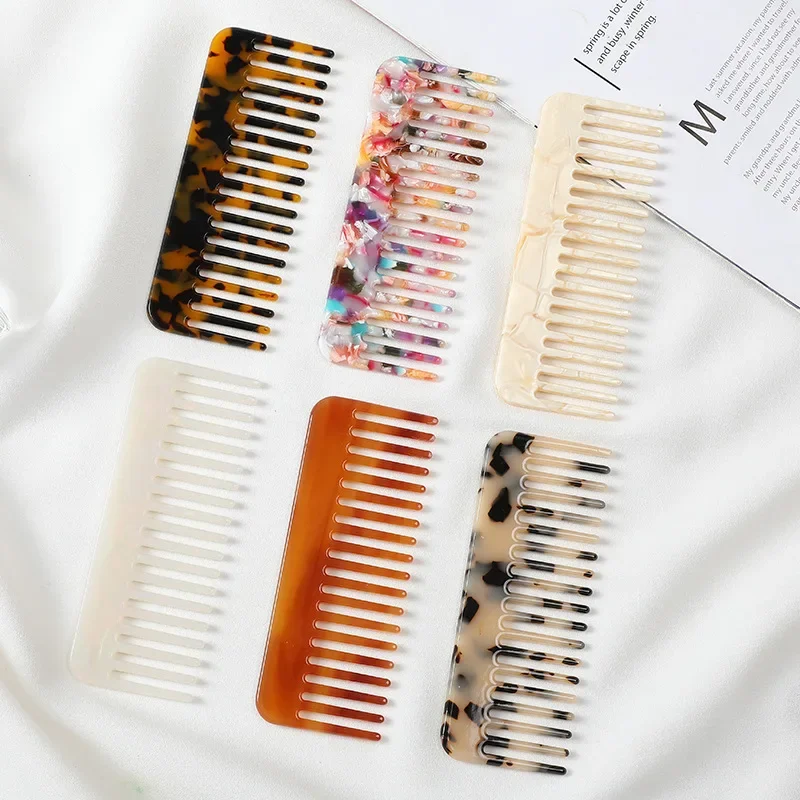 2024 New Popular Hair Comb Hot Acetic Acid Sheet Comb Anti-static Marble Pattern High-grade Boutique Head Comb