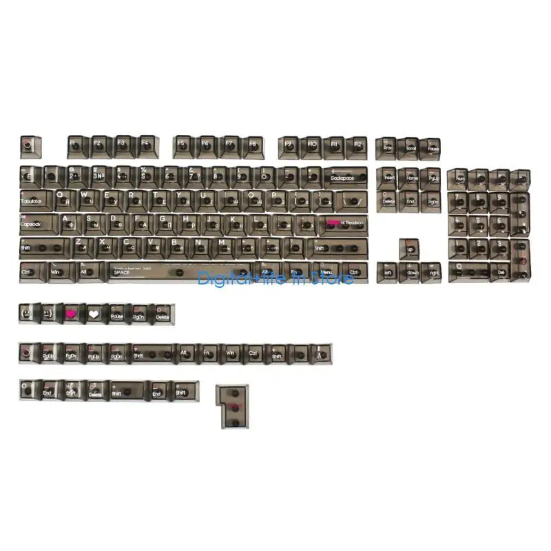 E06D Mechanical Keyboards Caps 132Keys Backlit Keycaps Original Profile for Keyboards