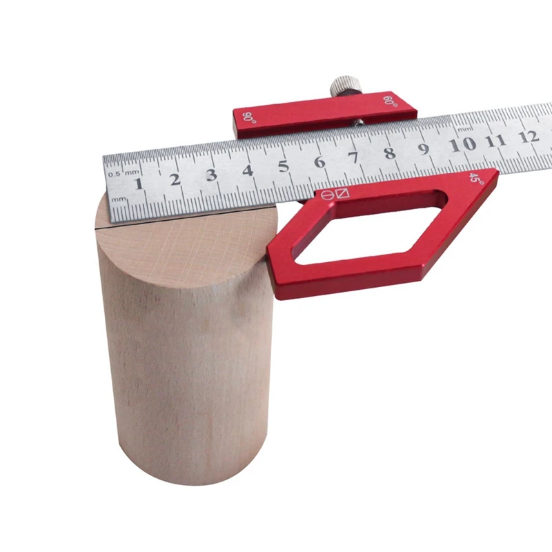Woodworking Scribe Center Finder Positioning Block Steel Ruler Line Marking Gauge Layout 45/60/90 Degree Angle Scriber Durable A