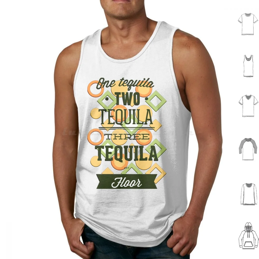 Tequila 1 2 3 Floor Tank Tops Vest Sleeveless Tequila Holidays Summer Benidorm Beach Bar Happy Days Drink Drunk Stag Hen Party