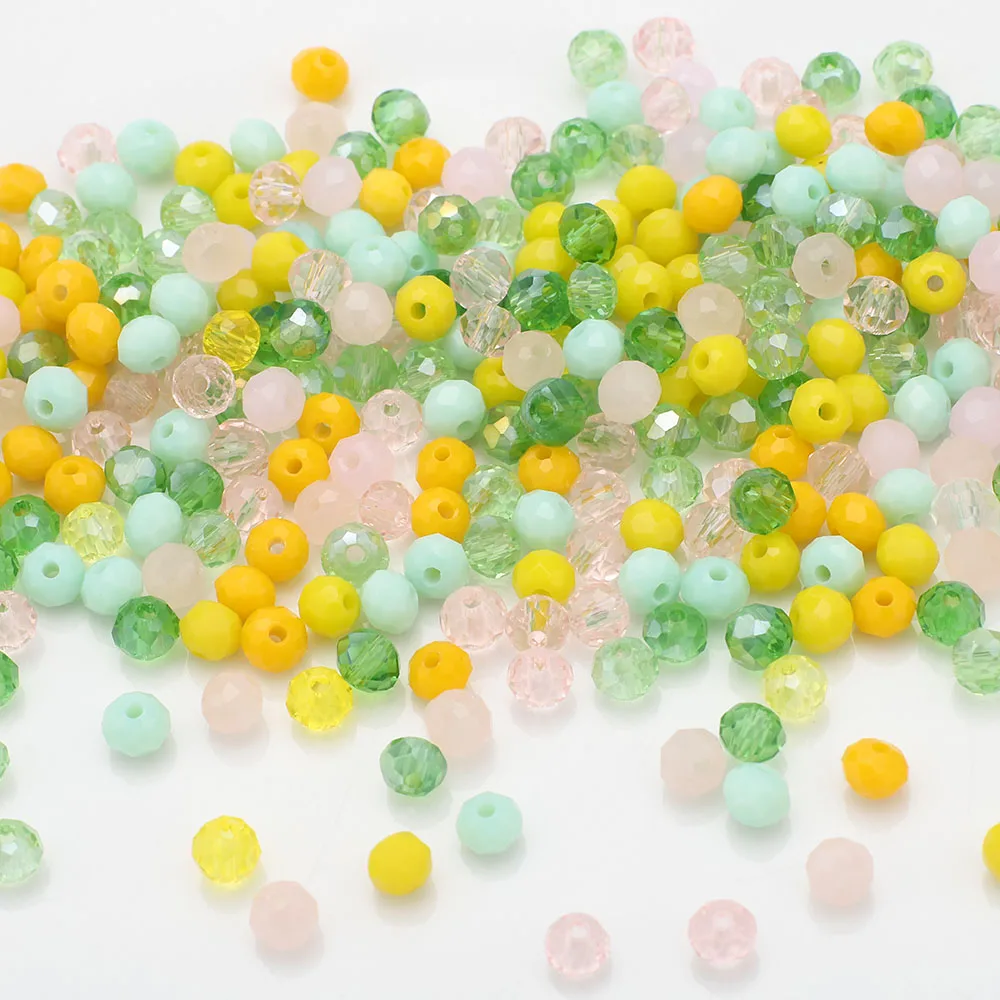 500 stks/partij 4MM AB Kristalglas Rondelle Facet Losse Spacer Ronde Kralen voor DIY Maken Ketting Armband Sieraden accessoires