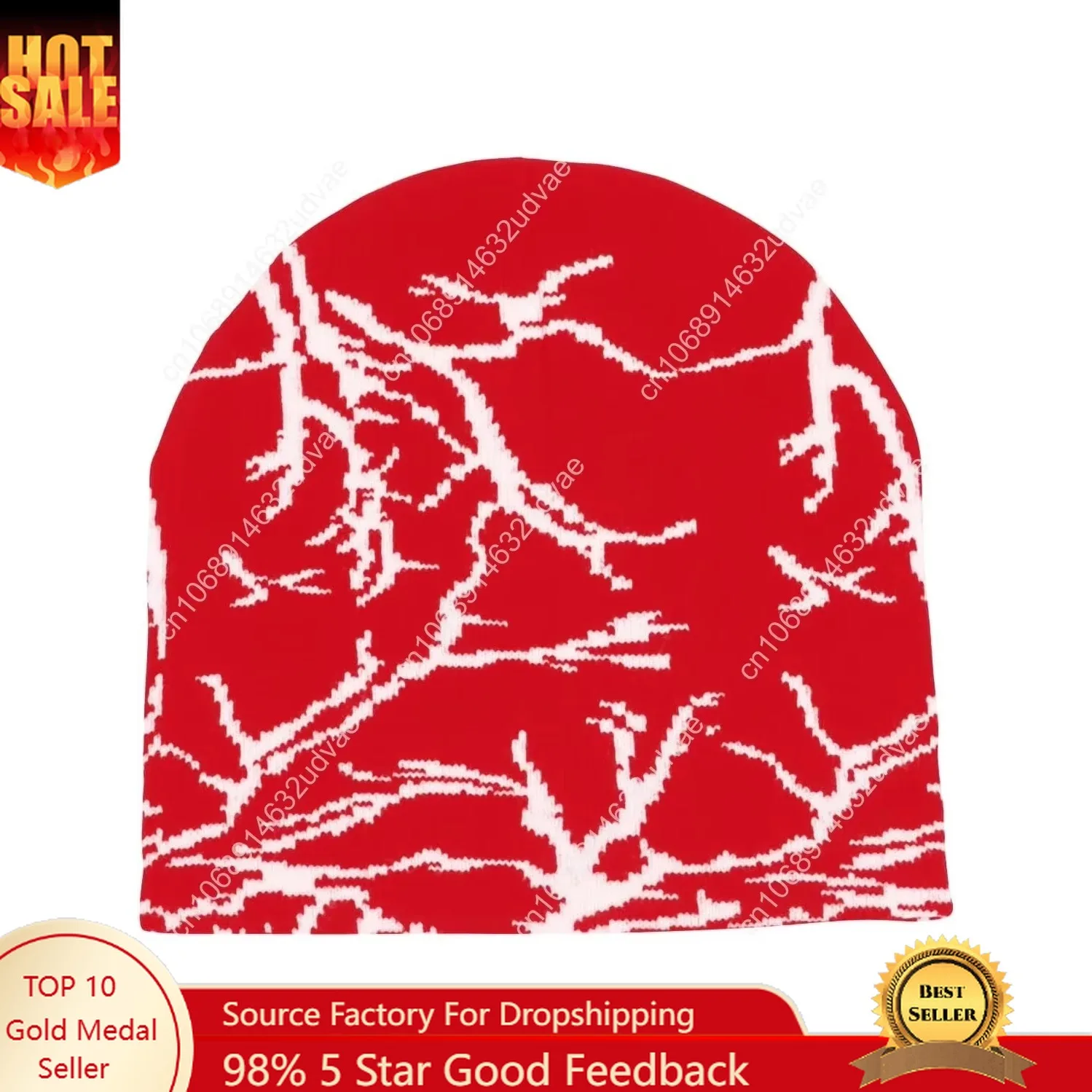 

Beanies Hats Men,Y2K Lightning Pattern Wool Acrylic Knitted Hat