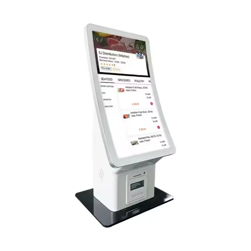 

23.6 Inch Self-Ordering Desktop POS Machine Kiosk with Touch Screen Payment Fast Food Self-Service Kiosk