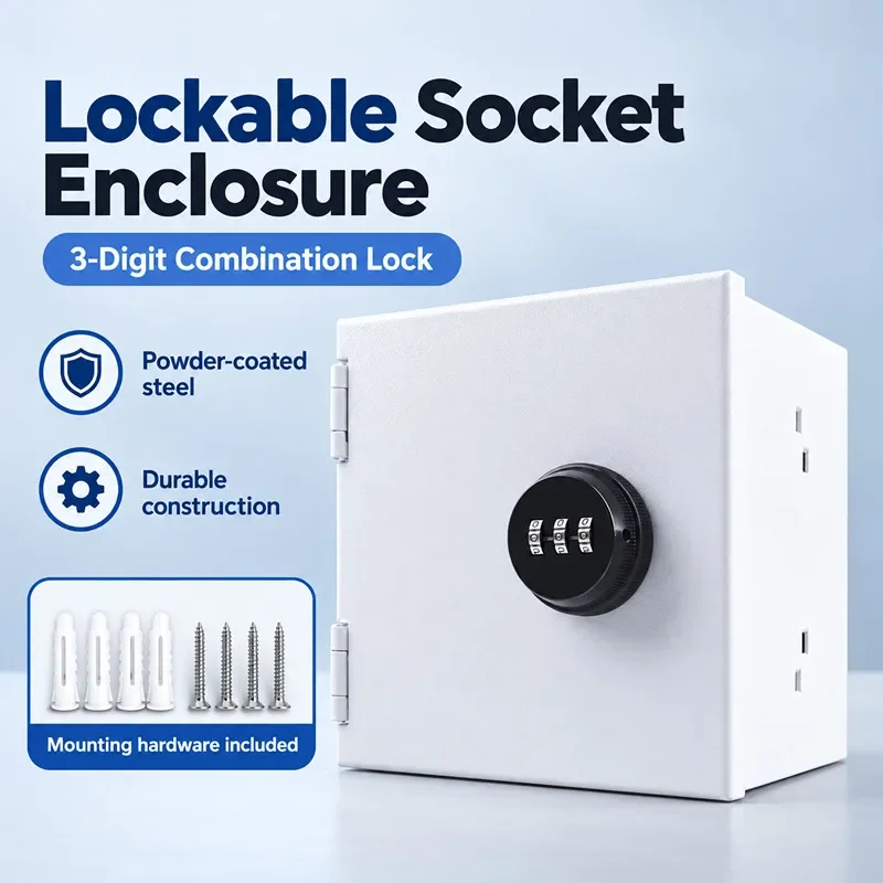 Outdoor Electric Waterproof Box 86 Socket Power Lock Anti-theft Rainproof Open-install Password Protected for Security