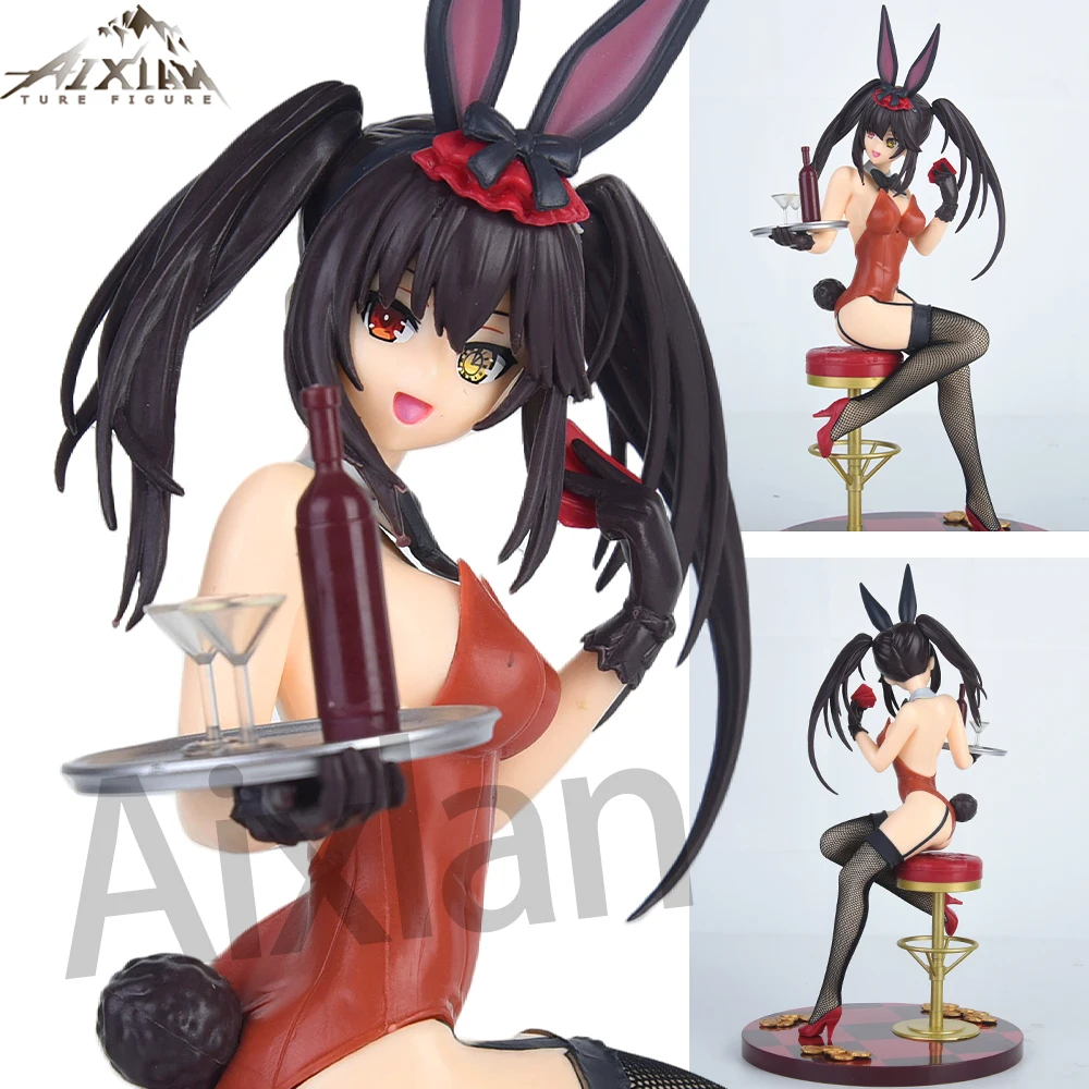 

23cm Anime DATE A LIVE Figure PVC Nightmare Tokisaki Kurumi Action Figure Tokisaki Lingerie Black Skirt Figurine Model Toys