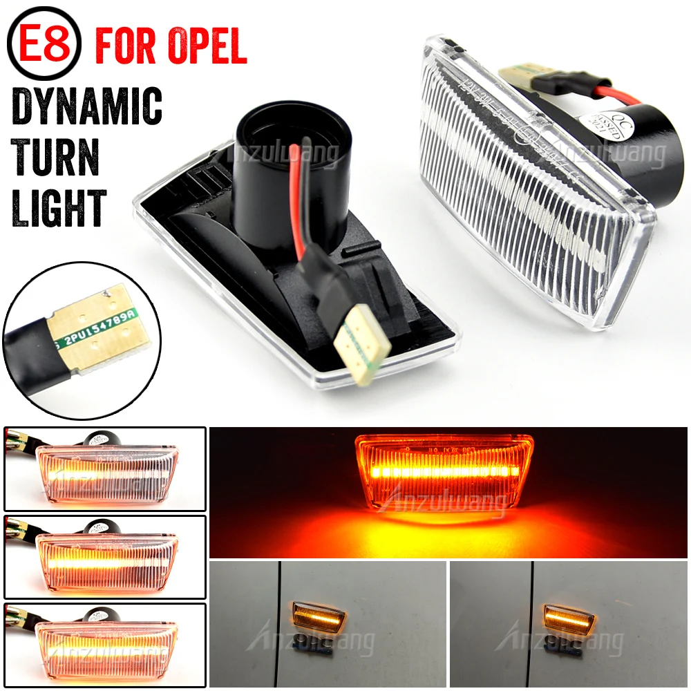 2pcs Dynamic Side Indicator LED Repeater Turn Signal Marker Light Lamp For Opel Adam Astra H GTC VXR Corsa D For Holden Barina